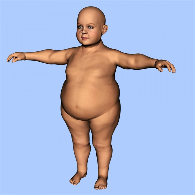 bambino in sovrappeso