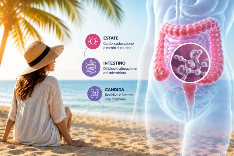 Candida intestinale in estate: perché la recidiva vaginale nasce spesso dall’intestino